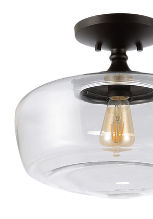 Marfa Glass/Iron Farmhouse Modern LED Flush Mount