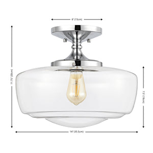 Marfa Glass/Iron Farmhouse Modern LED Flush Mount