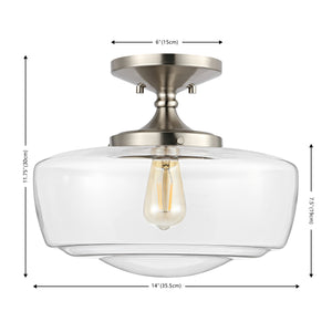 Marfa Glass/Iron Farmhouse Modern LED Flush Mount
