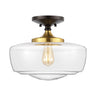 Marfa Glass/Iron Farmhouse Modern LED Flush Mount
