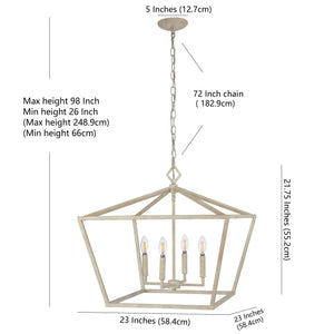 Gatsby 4-Light Adjustable Iron Rustic Glam LED Pendant