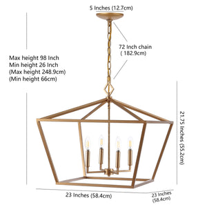 Gatsby 4-Light Adjustable Iron Rustic Glam LED Pendant