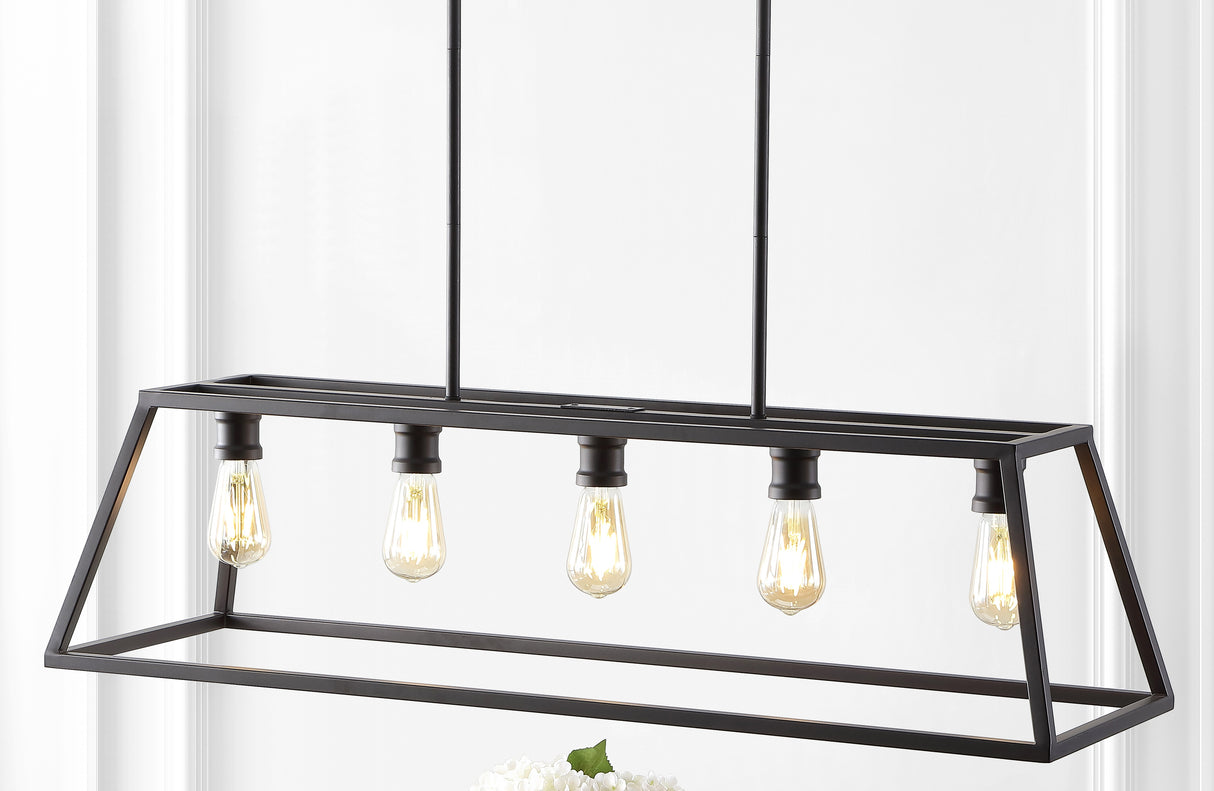 Floyd 5-Light Adjustable Iron Farmhouse Vintage LED Dimmable Pendant
