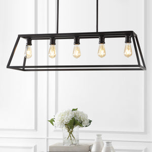 Floyd 5-Light Adjustable Iron Farmhouse Vintage LED Dimmable Pendant