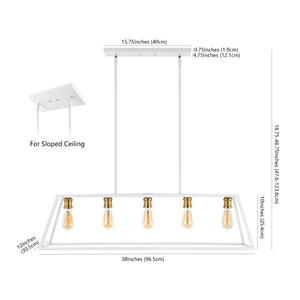 Floyd 5-Light Bohemian Farmhouse Iron Adjustable LED Pendant