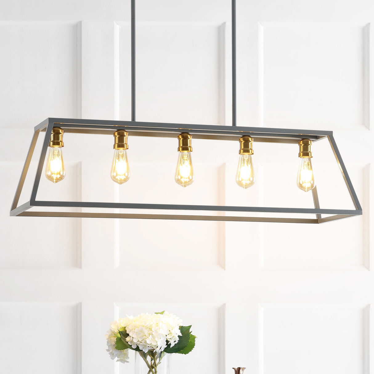 Floyd 5-Light Bohemian Farmhouse Iron Adjustable LED Pendant