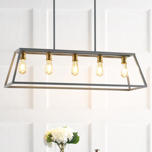 Floyd 5-Light Bohemian Farmhouse Iron Adjustable LED Pendant