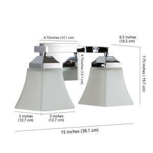 Staunton 2-Light Iron/Glass Modern Cottage LED Vanity Light