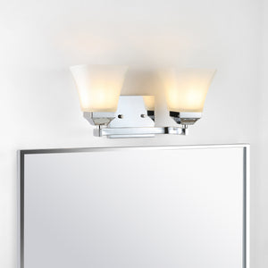 Staunton 2-Light Iron/Glass Modern Cottage LED Vanity Light