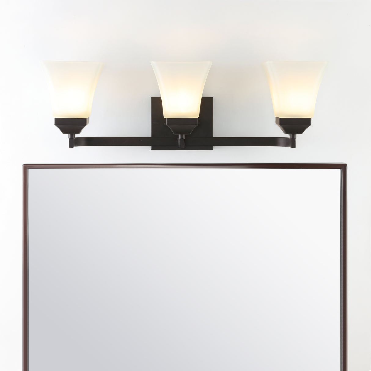 Staunton 3-Light Iron/Glass Modern Cottage LED Vanity Light