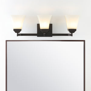 Staunton 3-Light Iron/Glass Modern Cottage LED Vanity Light