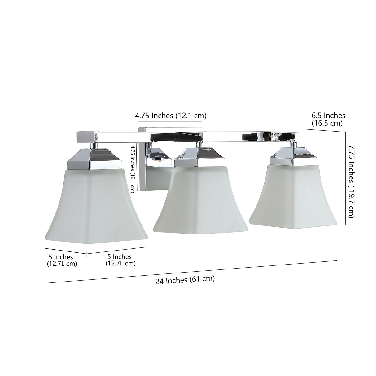 Staunton 3-Light Iron/Glass Modern Cottage LED Vanity Light