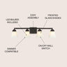 Staunton 4-Light Iron/Glass Modern Cottage LED Vanity Light