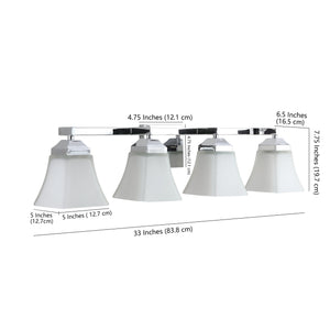 Staunton 4-Light Iron/Glass Modern Cottage LED Vanity Light