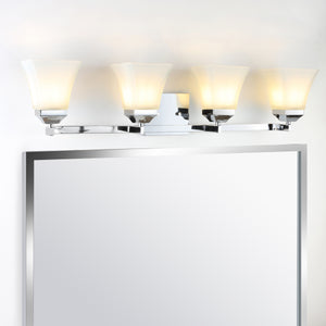 Staunton 4-Light Iron/Glass Modern Cottage LED Vanity Light
