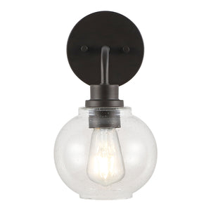 Sandrine 1-Light Iron/Seeded Glass Cottage Rustic LED Vanity Light