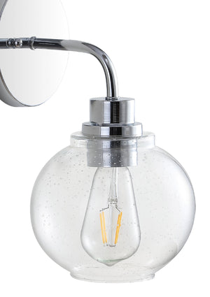 Sandrine 1-Light Iron/Seeded Glass Cottage Rustic LED Vanity Light