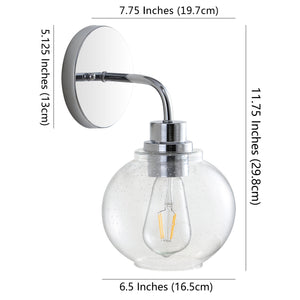 Sandrine 1-Light Iron/Seeded Glass Cottage Rustic LED Vanity Light