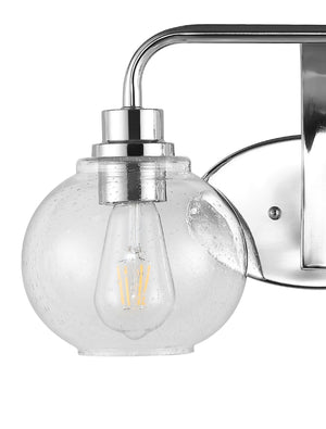 Sandrine 2-Light Iron/Seeded Glass Cottage Rustic LED Vanity Light