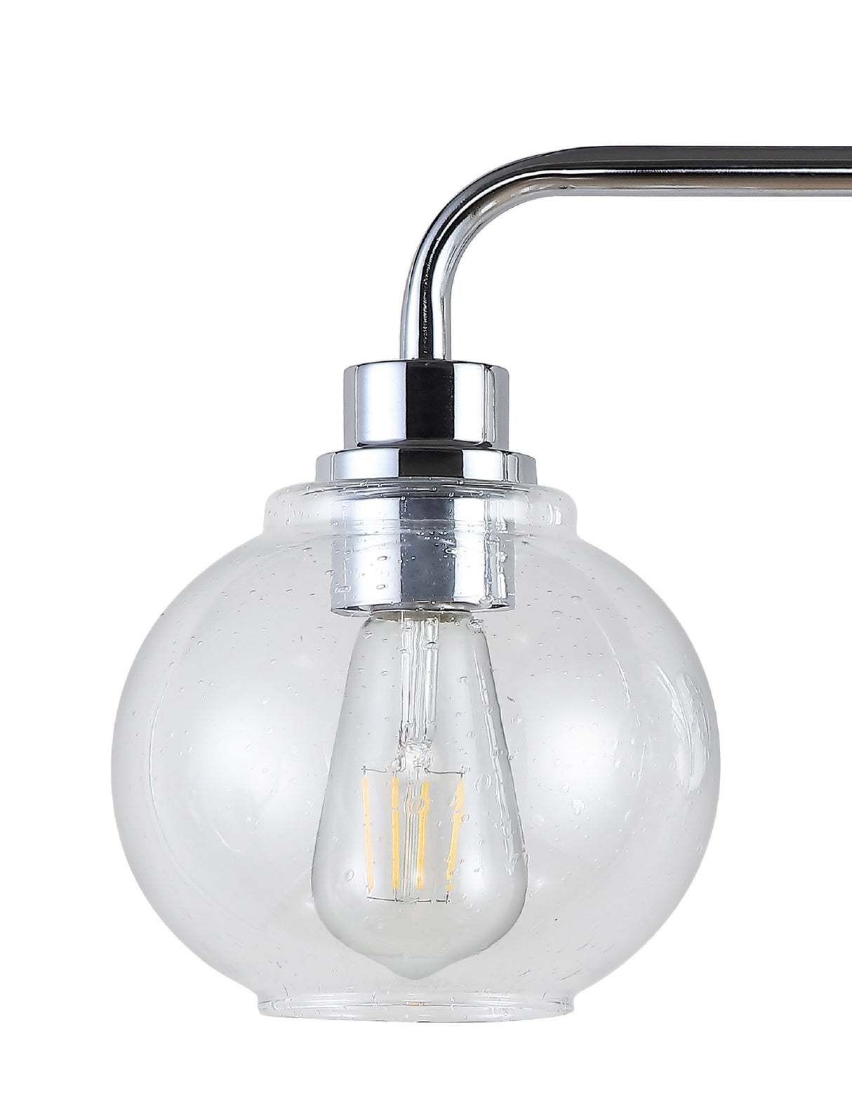 Sandrine 3-Light Iron/Seeded Glass Cottage Rustic LED Vanity Light