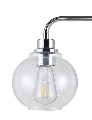 Sandrine 3-Light Iron/Seeded Glass Cottage Rustic LED Vanity Light