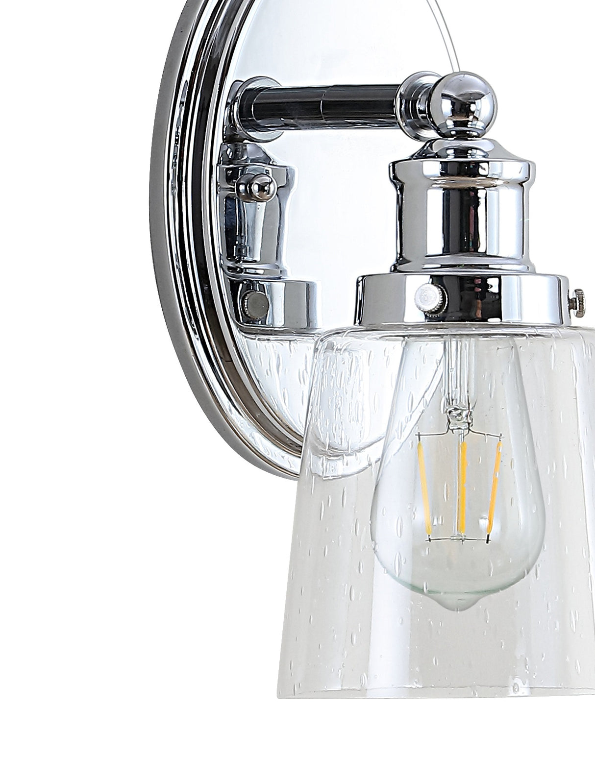 Beverly 1-Light Iron/Seeded Glass Classic Cottage LED Vanity Light