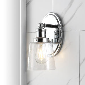 Beverly 1-Light Iron/Seeded Glass Classic Cottage LED Vanity Light