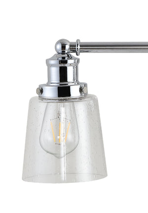 Beverly 4-Light Iron/Seeded Glass Classic Cottage LED Vanity Light