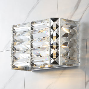 Evelyn 1-Light Iron/Crystal Glam Modern LED Vanity Light
