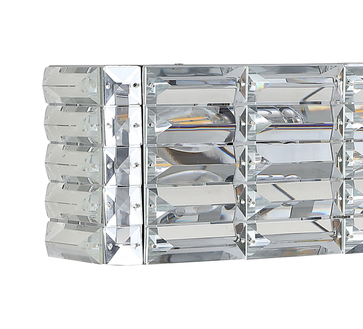 Evelyn 2-Light Iron/Crystal Glam Modern LED Vanity Light