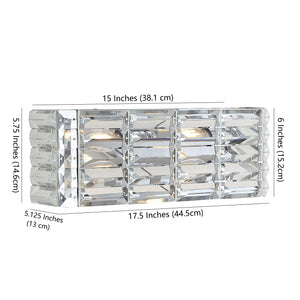 Evelyn 2-Light Iron/Crystal Glam Modern LED Vanity Light