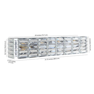 Evelyn 4-Light Iron/Crystal Glam Modern LED Vanity Light