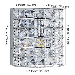 Clara 1-Light Metal/Crystal Classic Glam LED Vanity Light