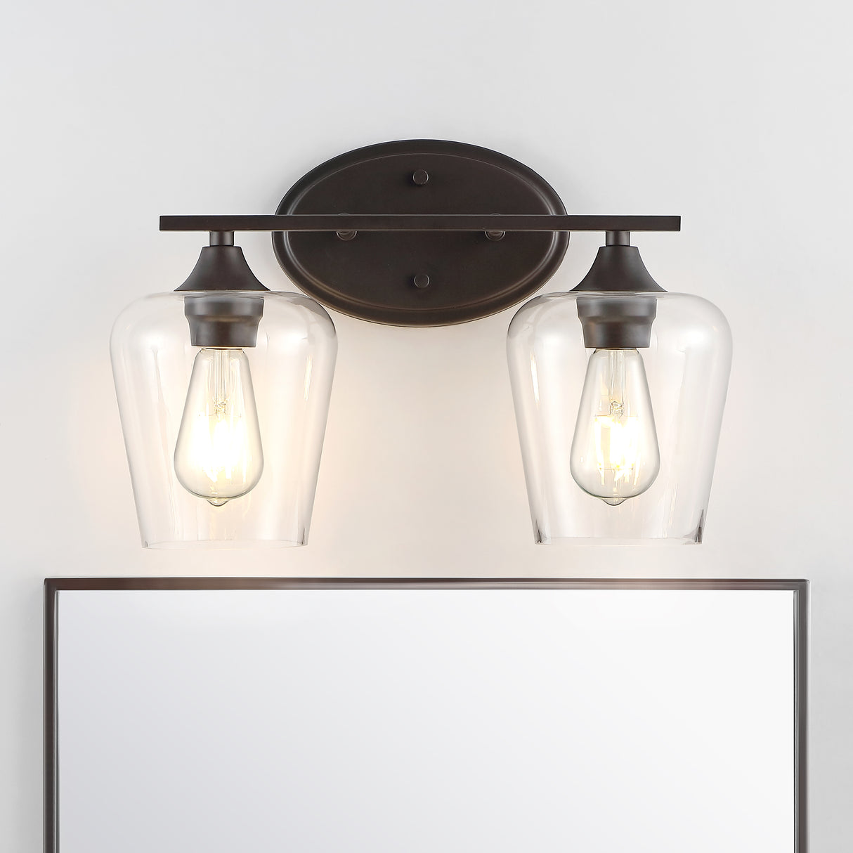 Jayne-2-Light-Iron/Seeded-Glass-Cottage-Rustic-LED-Vanity-Light-Bathroom-Vanity-Lights