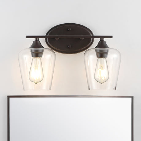 Jayne-2-Light-Iron/Seeded-Glass-Cottage-Rustic-LED-Vanity-Light-Bathroom-Vanity-Lights