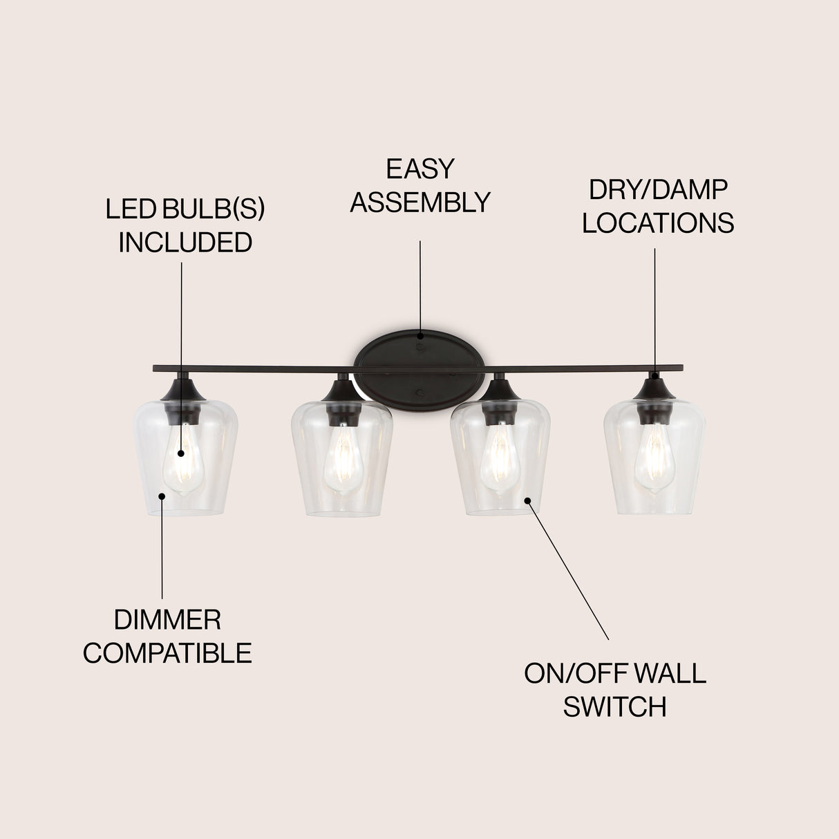 Jayne-4-Light-Iron/Seeded-Glass-Cottage-Rustic-LED-Vanity-Light-Bathroom-Vanity-Lights