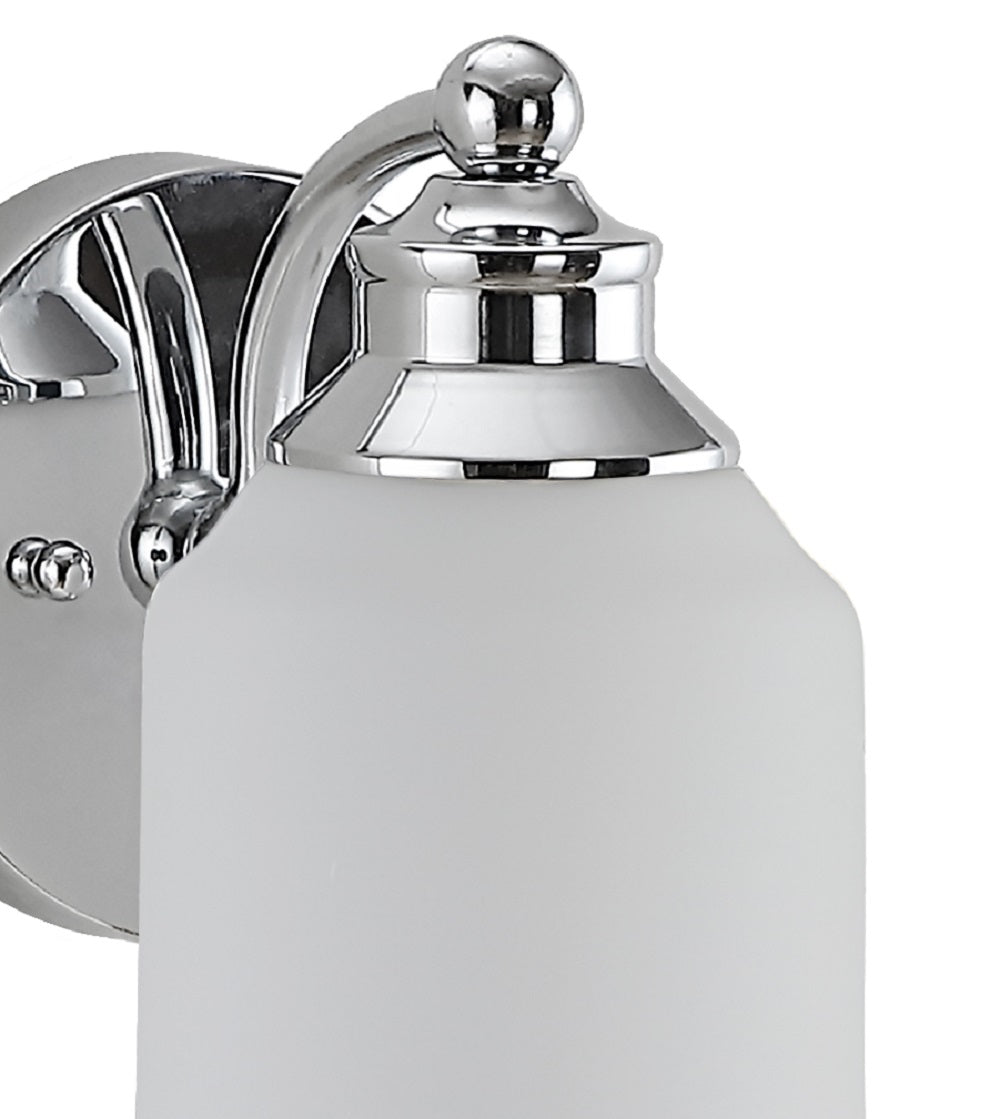 Lydia 1-Light Iron/Frosted Glass Farmhouse Cottage LED Vanity Light