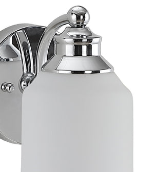 Lydia 1-Light Iron/Frosted Glass Farmhouse Cottage LED Vanity Light