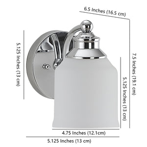 Lydia 1-Light Iron/Frosted Glass Farmhouse Cottage LED Vanity Light