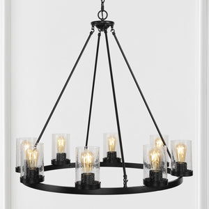 Pablo-8-Light-Iron/Seeded-Glass-Bohemian-Cottae-LED-Chandelier-Chandeliers