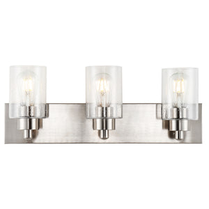 Irving 3-Light Seeded Glass/Iron Modern Contemporary LED Vanity Light