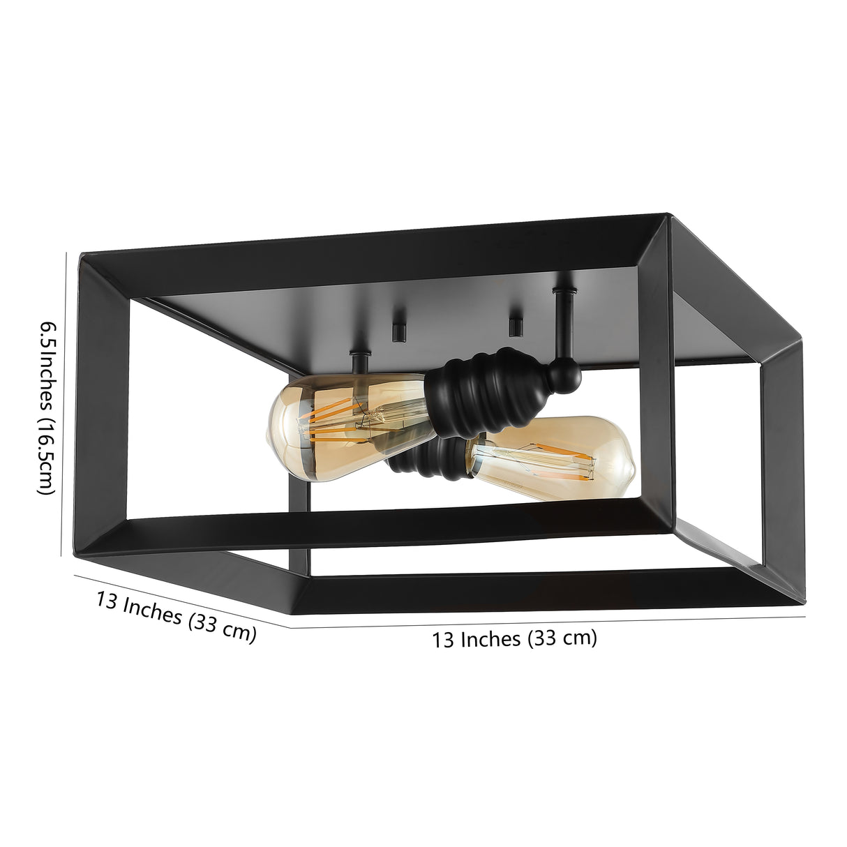 Marfa 2-Light Iron Modern Farmhouse LED Flush Mount