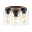 Nola-3-Light-Bohemian-Farmhouse-Iron/Seeded-Glass-LED-Semi-Flush-Mount-Flush-Mounts
