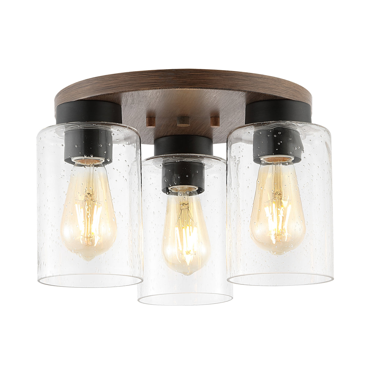 Nola-3-Light-Bohemian-Farmhouse-Iron/Seeded-Glass-LED-Semi-Flush-Mount-Flush-Mounts