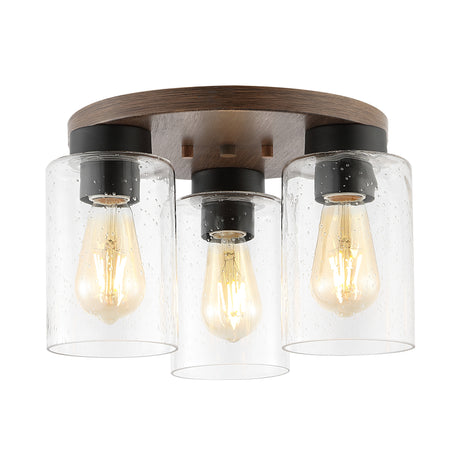 Nola-3-Light-Bohemian-Farmhouse-Iron/Seeded-Glass-LED-Semi-Flush-Mount-Flush-Mounts