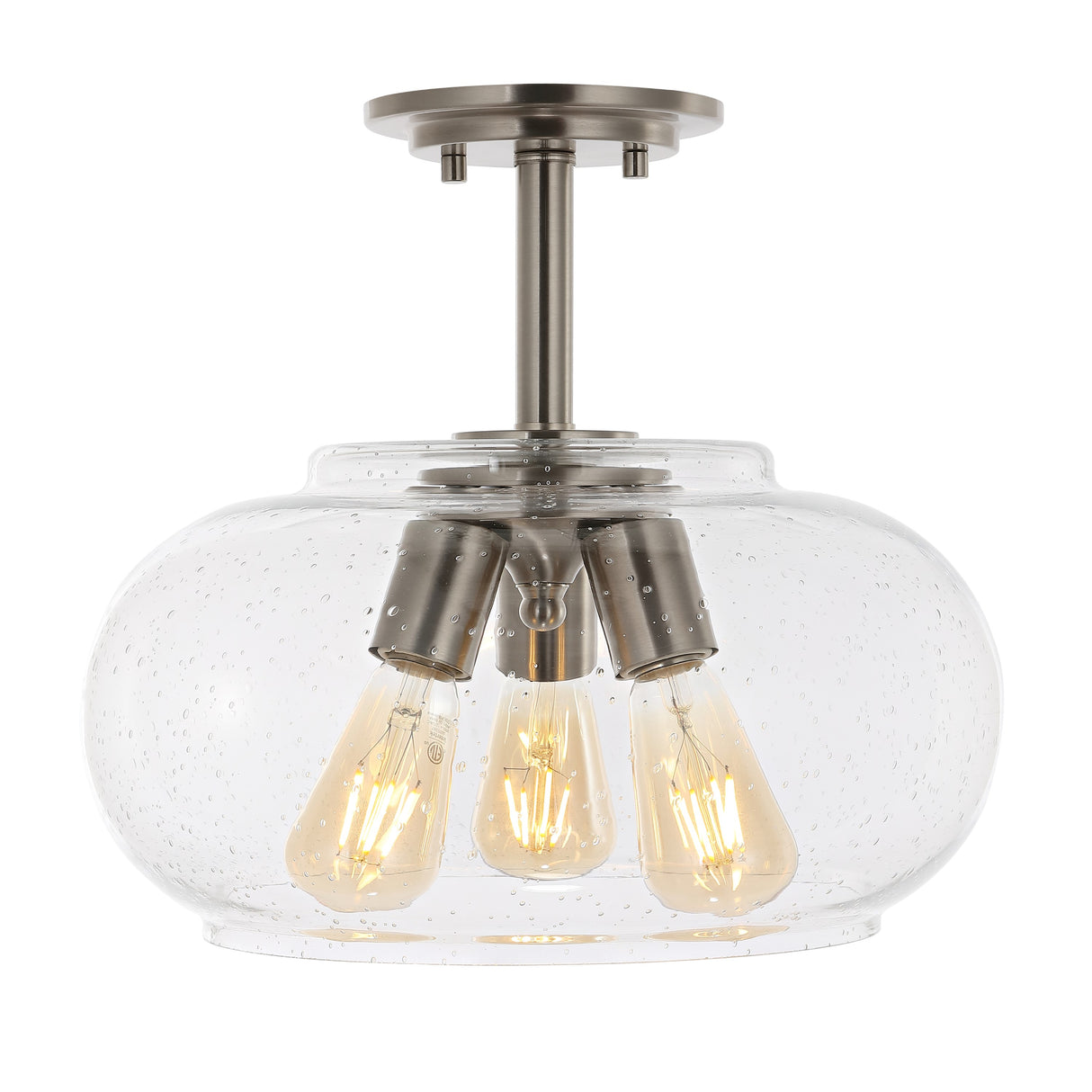 Lina-3-Light-Modern-Industrial-Iron/Seeded-Glass-LED-Semi-Flush-Mount-Flush-Mounts