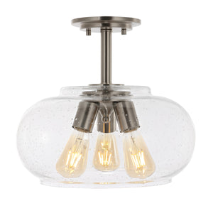 Lina-3-Light-Modern-Industrial-Iron/Seeded-Glass-LED-Semi-Flush-Mount-Flush-Mounts