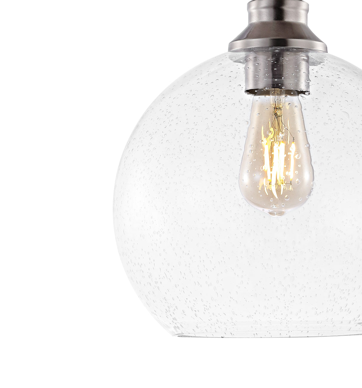 Marla 1-Light Bohemian Farmhouse Iron/Seeded Glass LED Semi Flush Mount