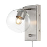 Hugo 1-Light Minimalist Modern Plug-In or Hardwired Adjustable Iron LED Wall Sconce with Rotary Dimmer