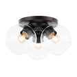 Iris-3-Light-Farmhouse-Rustic-Iron/Glass-LED-Semi-Flush-Mount-Flush-Mounts